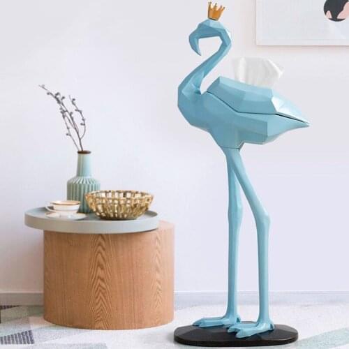 Nordic Flamingo Ornament Creative Fashion TOILET Home Living Room Decoration Large Landing Resin Statue Housewarming OpeningGift