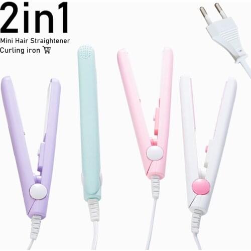 2021 New Curling Iron Mini Hair straightener Iron Ceramic Straightening Styling Tools Hair Curler Flat Iron Beard straightener