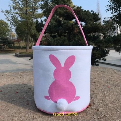 25pcs/lot mixed new arrival canvas easter basket monogram personalize good quality easter bucket hunting tote bag