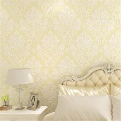 Beibehang Papel de parede 3D European luxury relief flower non-woven Damascus wallpaper bedroom living room sofa background