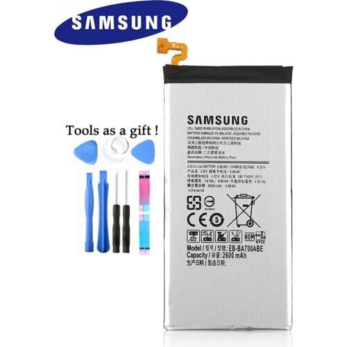 Original Replacement Samsung Battery For Galaxy A7 2015 A700 A700S A700L A700FD Genuine Phone Battery EB-BA700ABE 2600mAh