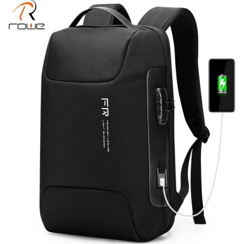 Rowe Anti-thief Backpack Fit 15.6 Inch Laptop Backpack Office Work Men Waterproof USB External Charge Business Travel Backpack
