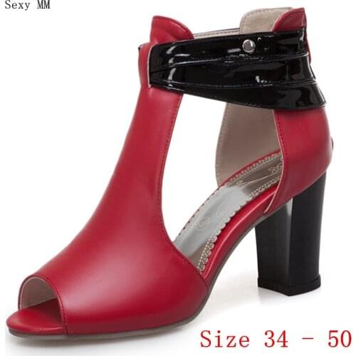 Women Gladiator Sandals High Heels Pumps Summer Shoes Woman High Heel Sandals Plus Size 34 - 40 41 42 43 44 45 46 47 48 49 50