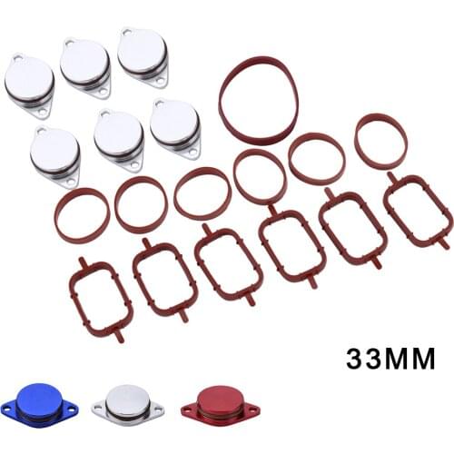 6 X 33MM Diesel Swirl Flap Blanks Intake Manifold Gaskets Repair Replacement Kit for BMW Car Styling