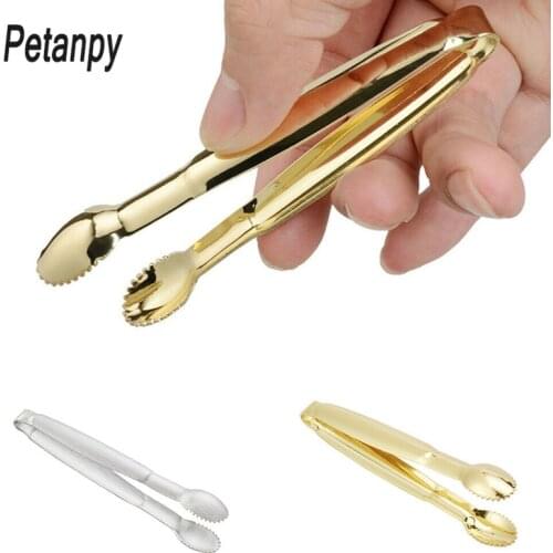 Coffee Sugar Clip Stainless Steel Anti-skid Tong Ice Palm Shape Food Cake Clamp Kitchen Gadgets Bar Buffet Golden Tools Tweezer