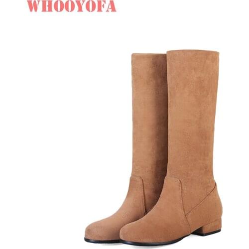 Brand New Sweet Fordable Gray Black Women Nude Mid Calf Boots Vogue Chunky Heels Lady Shoes WG519 Plus Big Size 11 33 47 52