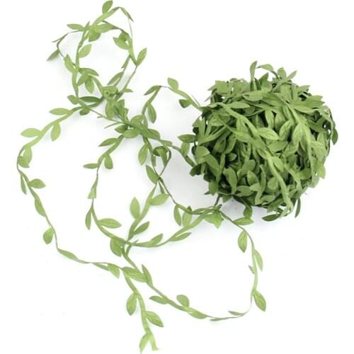 10 Meter Silk Leaf-Shaped DIY Artificial green Leaves For Wedding Decor DIY Wreath Gift Scrapbooking Craft Handmake Fake Flower