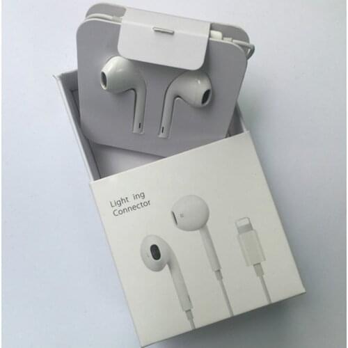 100% Original Chip For Apple iPhone 7 8 X XR 11 12 Mini Earphone Wired Headphones For iPhone 11 pro XS Max Headset Retail Box
