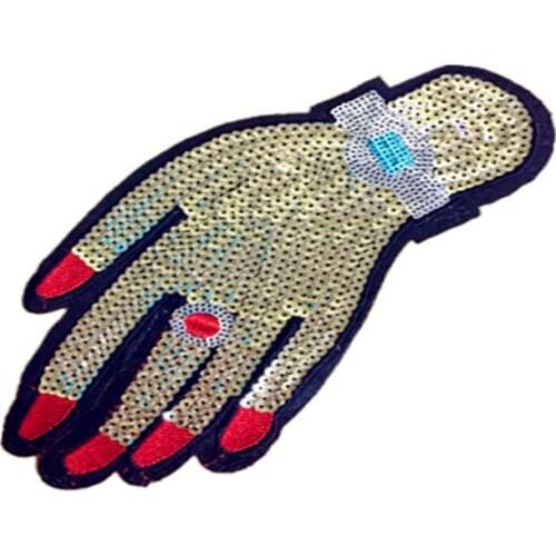 20pcs/Lot Embroidery Letters Clothing Decoration Accessories Palm Sequins Diy Iron Heat Transfer Applique Patches for Clothing