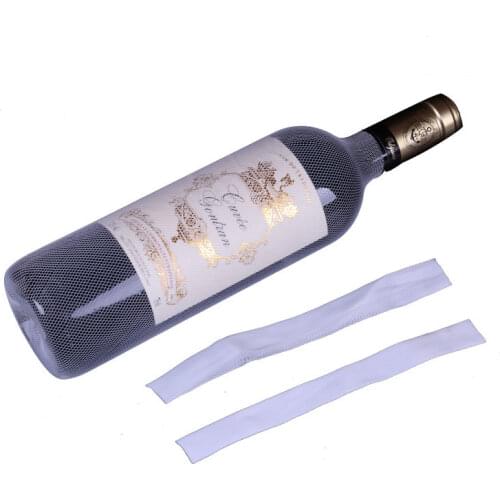 50pcs! PE plastic Organza Wine Bottle Netting prevent friction bottle protect covers label champagne bag saver latas Bar tool