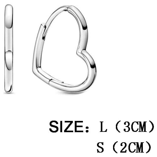 2020 Autumn New 925 Sterling Silver Pave Earrings Plain Silver Love Earrings Women Birthday Gift Fashion Jewelry