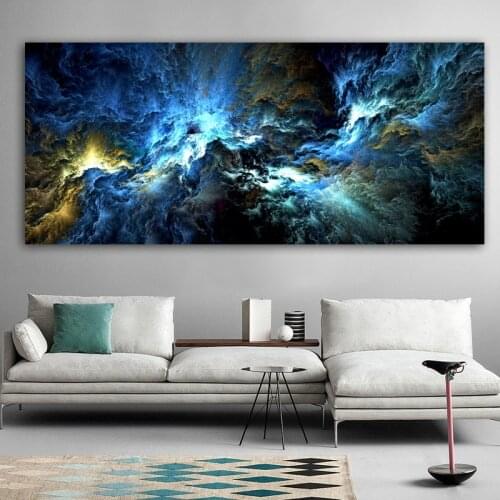 Abstract Sky Cloud Canvas Painting Blue Black Wall Picture For Living Room Modern Art Poster And Print Home Decor