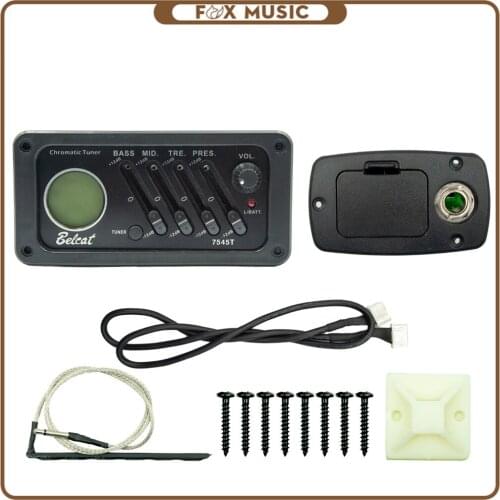 7545T Band Acoustic Electric Guitar Preamp EQ Equalizer Pickup Tuner Piezo