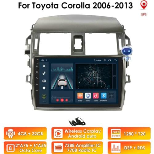 Android Car Radio Multimedia Video Player for Toyota Corolla 10 E140 E150 2006 2007 2008 2009 2010 2011 2012 2013 Car Navi GPS