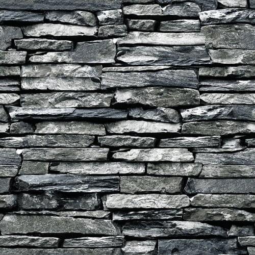 Bacaz PVC Vinyl 3D Bricks Stone Wallpaper Rolls for Living Room Background Blocks Wall paper Rolls 3d Wallcoverings