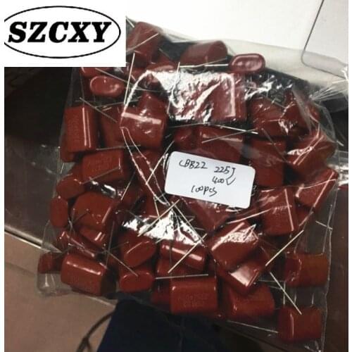 Free Shipping 100PCS New polyester capacitor CBB film 225 2.2uf 2u2 400v 20mm