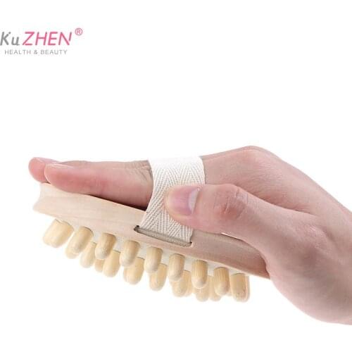 1PCS Hand-Held Wooden Body Brush Massager Cellulite Reduction Relieve Tense Muscles Spa Tool