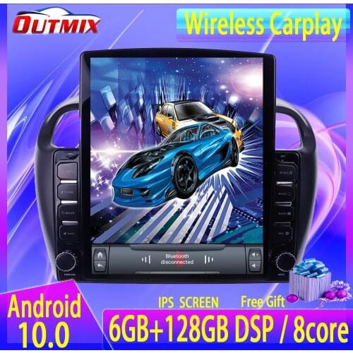 For Mitsubishi Mirage 2012-2016 Tesla Style 6+128G Android 10.0 GPS Car Multimedia Tesla Player Headunit Audio Radio Navigtion