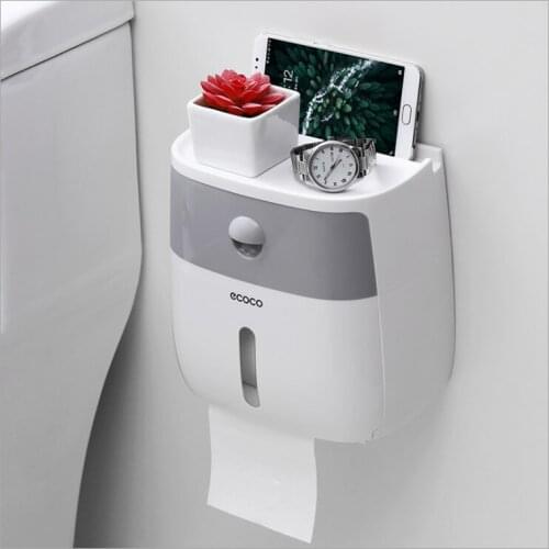 Double Layer Toilet Paper Holder Waterproof Storage Box Wall Mounted Toilet Roll Dispenser Portable Toilet Paper Holders