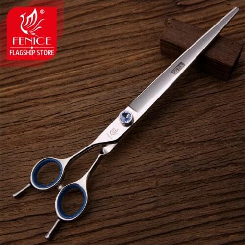 Fenice 7.5/8.0 inch Pet Grooming Scissors Left Handed Dog Hair Cutting Scissors Straight Groomer Shear