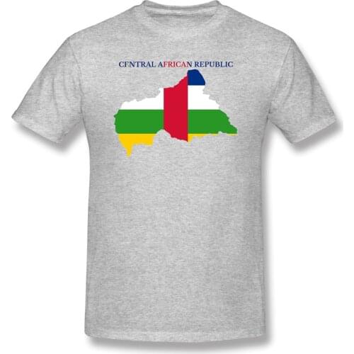 Central African Republic Map Flag Geeky Mens Basic Short Sleeve T-Shirt R282 Tees Tops European Size