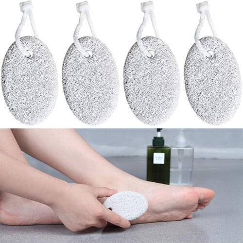 4 Pieces of Natural Pumice Stone, for Removing Dead Skin, Pumice Stone for Feet, Foot File for Hard Skin, 4 Transparent Hooks
