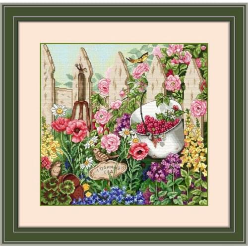 Fishxx Cross Stitch Kit Precision Printing C1511 Lush Garden Home Living Room Decoration Hanging Painting