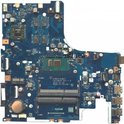 Nokotion AIWZ2 AIWZ3 LA-C851P for Lenovo 500-15ISK Laptop Motherboard With SR2EZ I7-6500U 2.50GHz CPU R7 M360 2G onboard