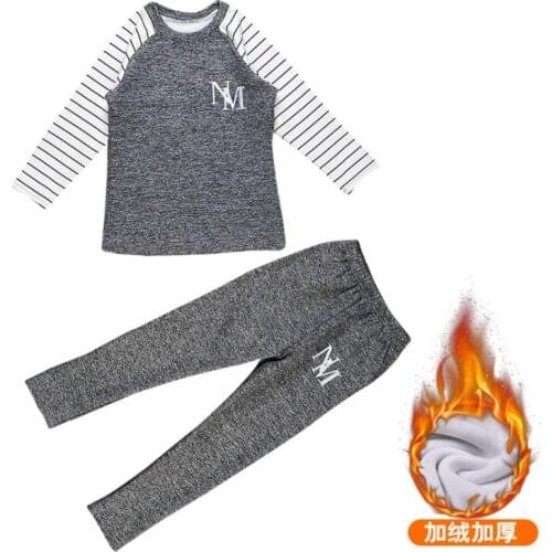 New Winter Kids Clothes Stripe Boys Home Wears 3 4 5 6 7 8 9 10 11 12 14 Years Boys Clothing Set Suit Boys Sweatshirts And Pants