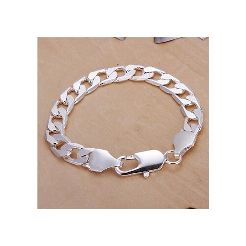 2017 new top quality S925 Silver color 8mm men cool link bracelet fashion jewelry wholesale promotion