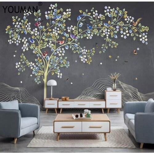 Wallpapers YOUMAN 3D Stereo Photo Wallpaper 3D Wall Murals Desktops Wall Murals Black Flower Bedroom Wallpaper for KTV Bar Room