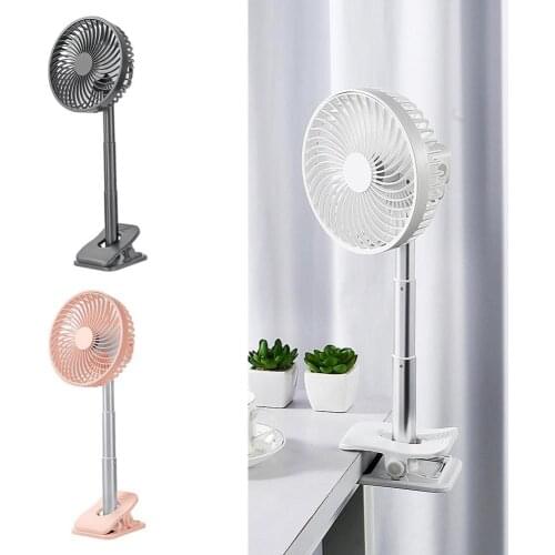 USB Rechargeable Home Office Summer Cooling Clip Convenient to use Telescopic Desktop Fan Cooler Easy to carry for Outdoor