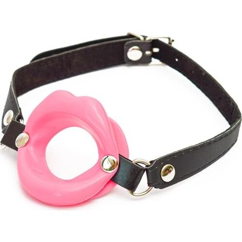 Couple Silicone Gag Ball BDSM Bondage Restraints Open Mouth Breathable Sex Lips Harness Strap Gag Sex Toy for Women Accessories