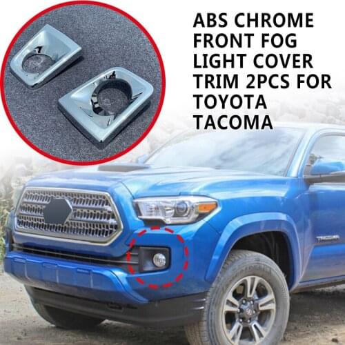Pcmos ABS Chrome Front Fog Light Chromium Styling Cover Trim For Toyota Tacoma 2016 - 2019 Exterior Parts Fog Light Stickers