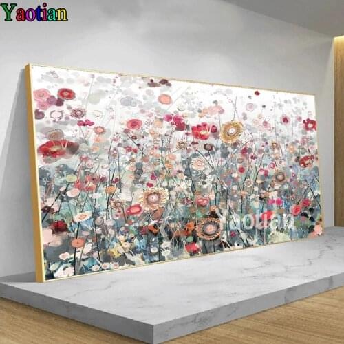 Full Square 5D DIY Diamond Painting Color Flower Art Diamond Embroidery Diamond Mosaic Wall Art Pictures for Living Room Decor