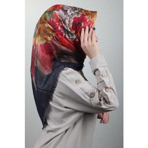 POLOİST SHİNE PATTERNED SILVERY LINEN SCARF-DESEN-22-RENK-11