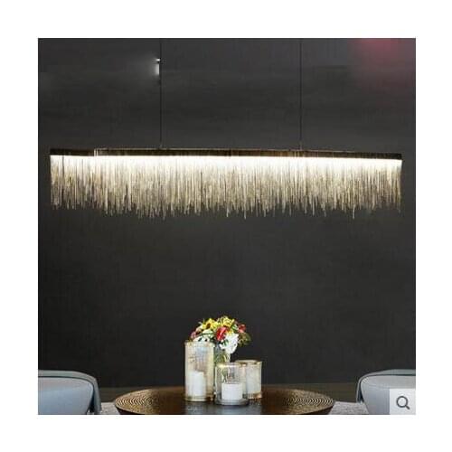 Postmodern designer chandelier Nordic tassel restaurant luxury hotel engineering chain living room art hanging lights for home