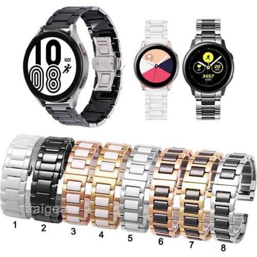Ceramic Watch Band Strap Butterfly Buckle for Samsung Galaxy Watch Active 2 40mm 44mm Replacement band 20mm 22mm
