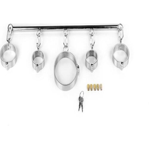 Removable stainless steel metal bdsm bondage collar handcuffs ankles slave restraint SM erotic couples adult game Sex toys