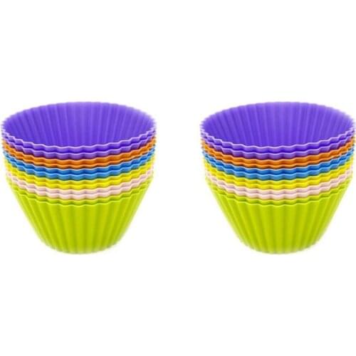 The Silicone Kitchen Reusable Silicone Baking Cups - Pack of 24 Cooking Bakeware Maker DIY Cake Decorating Tools