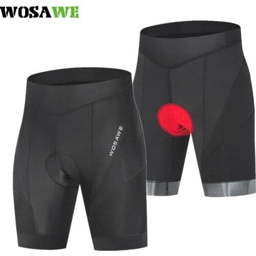 WOSAWE Mens Cycling Shorts Breathable Non-slip Gel Padded Tight Shorts MTB Mountain Road Bike Bicycle Summer Pro Bike Team Wear