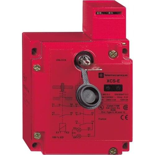 XCSE8511 Metal safety switch XCSE - 3 NC - slow break - 2 entries tapped Pg 13 - 24 V
