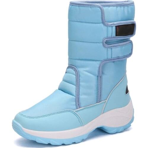 2019 Winter Fashion women shoes Breathable Thick bottom warm fur Mid-Calf Wedge waterproof Shoes plus size zapatos de mujer