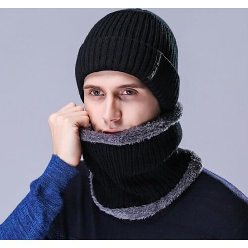 Winter Beanies Men Scarf Knitted Hat Caps Mask Gorras Bonnet Warm Baggy Winter Hats For Men Women Skullies Beanies Hats