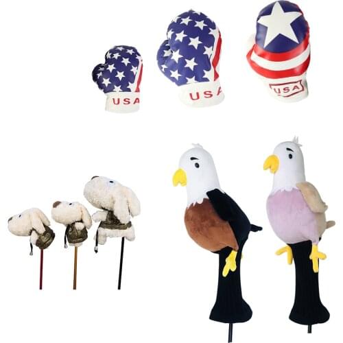 1 Pcs Golf Club Headcover for Driver Fairway Cute Puppy Little Bird Boxing Glove 3 Styles Golf Accessories