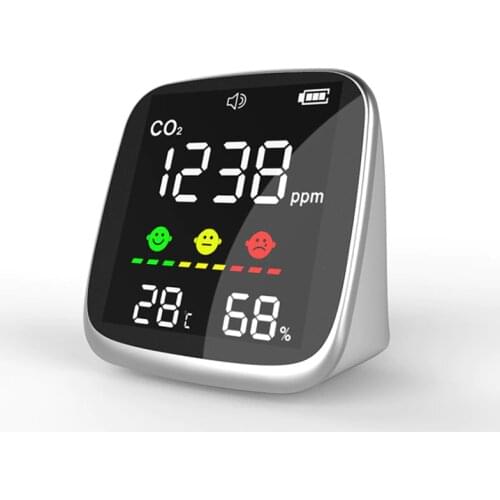 1pc Portable CO2 Detector Air Quality Monitor CO2 Meter Manual Set CO2 Alarm Threshold Carbon dioxide detection