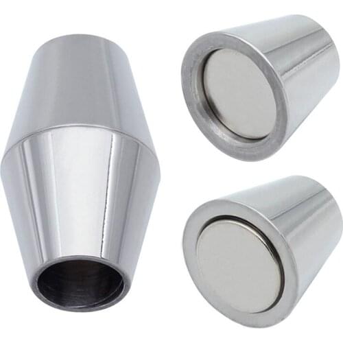 2pcs/lot Silver Color Stainless Steel Safety Strong Magnetic Clasps Connectors 5mm Leather Bracelet Diy Jewelry Making