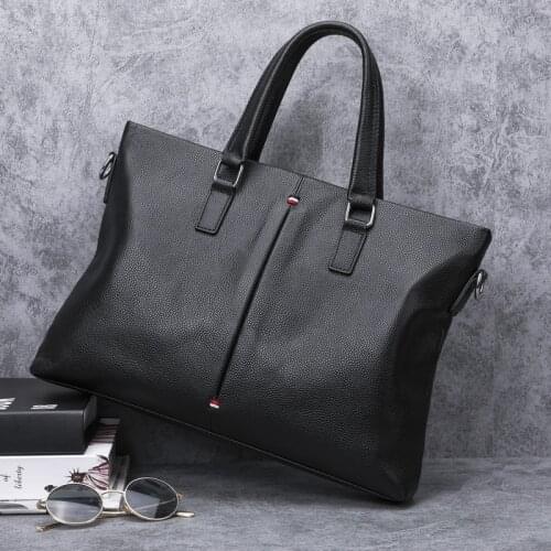 2020 New Fashion Genuine Leather Men Briefcase Natural skin Business Bag Laptop Bags Korean Style Male Shoulder Messenger Bags