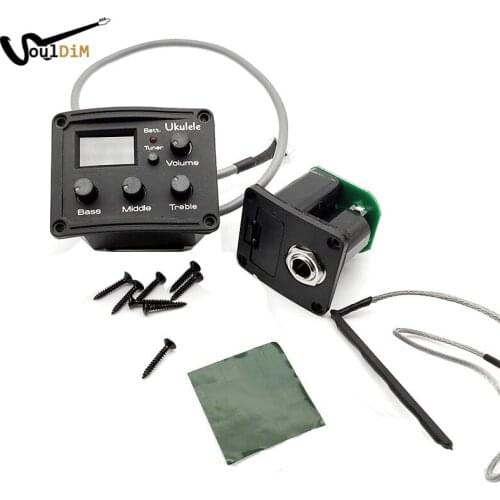 Ukulele 3 Bands EQ Equalizer with Tuner LCD Chromatic Pickup Piezo Transducer Balance Output