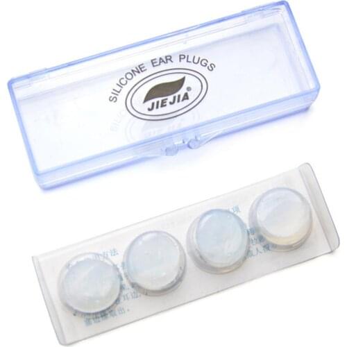 4Pcs/1box Earplugs Protective Ear Plugs Silicone Soft Waterproof Anti-noise Earbud Protector Swimming Showering Water Sports